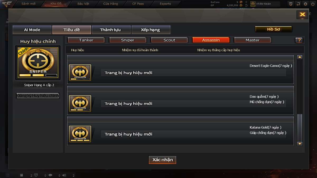 shop acc cf uy tin gia re